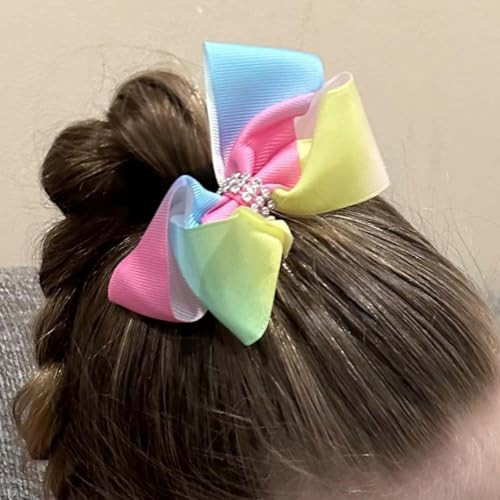 Baby Girls Hair Clips Rainbow Ribbon Hair Bows Colorful Hair Bow Clip 4 Inch Pride Hair Accessories for Women Toddlers T