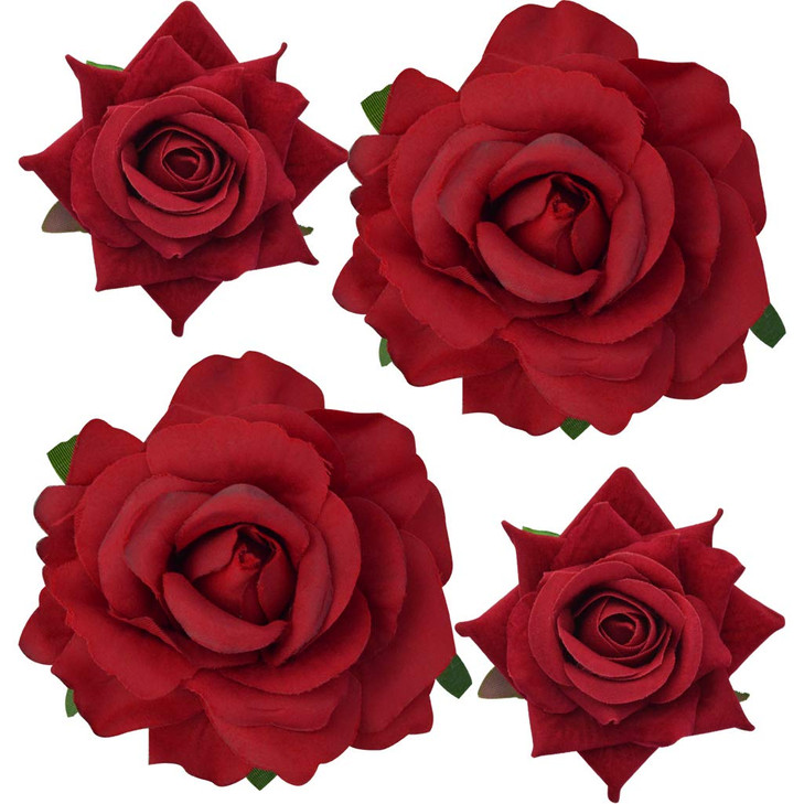 Topbuti Rose Hair Clip Flower Hairpin Brooch Floral Clips 4 Pcs Fabric Rose Flowers Hair Clips Mexican Hair Flowers Pin