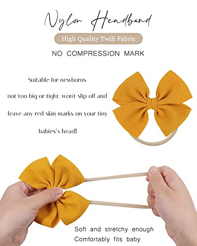 jollybows 40pcs Baby Girls Hair Bows Headband Nylon Hair Band Elastic Hair Accessories for Kids Infants Toddlers