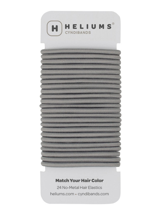 Cyndibands Elastic Hair Ties Gray No Damage 4mm Ponytail Holders for Women Kids 24Pack Hair Elastics in Neutral Colors
