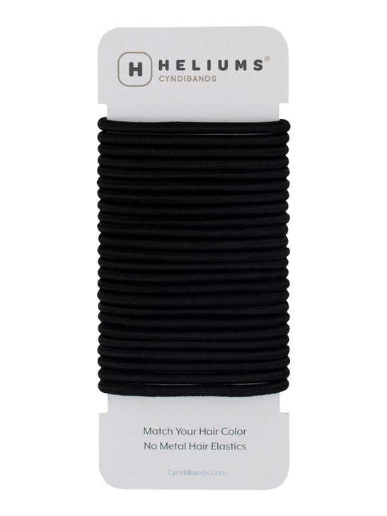 Cyndibands Elastic Hair Ties Black No Damage 4mm Ponytail Holders for Women Kids 24Pack Hair Elastics in Neutral Colors