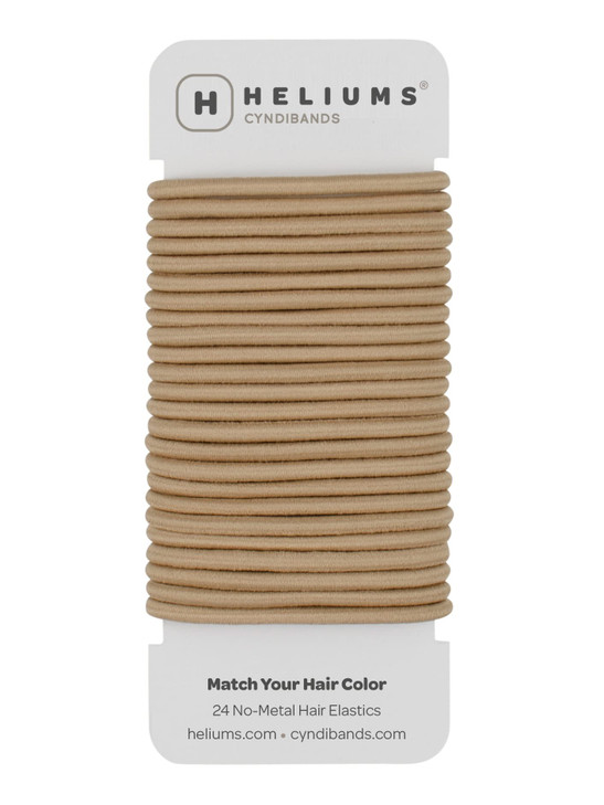 Cyndibands Elastic Hair Ties Sandy Blonde No Damage 4mm Ponytail Holders for Women Kids 24Pack Hair Elastics in Neutral