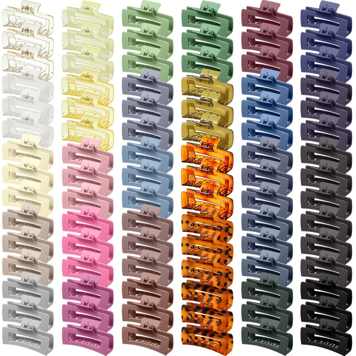 XunYee 90 Pcs Hair Clips Bulk Hair Claw Clips for Women Girls 41 Inch Large Rectangle Nonslip Square Strong Hold Jaw