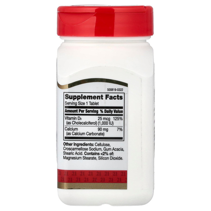 21st Century D 1000 IU Tablets, 300 Count