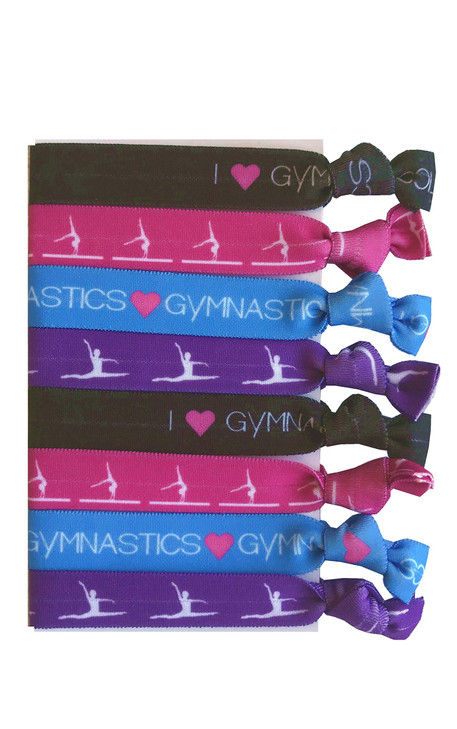 8 Piece Gymnastics Hair Elastics Gifts for Gymnasts Women Girls Coaches Classes Equipment for Kids