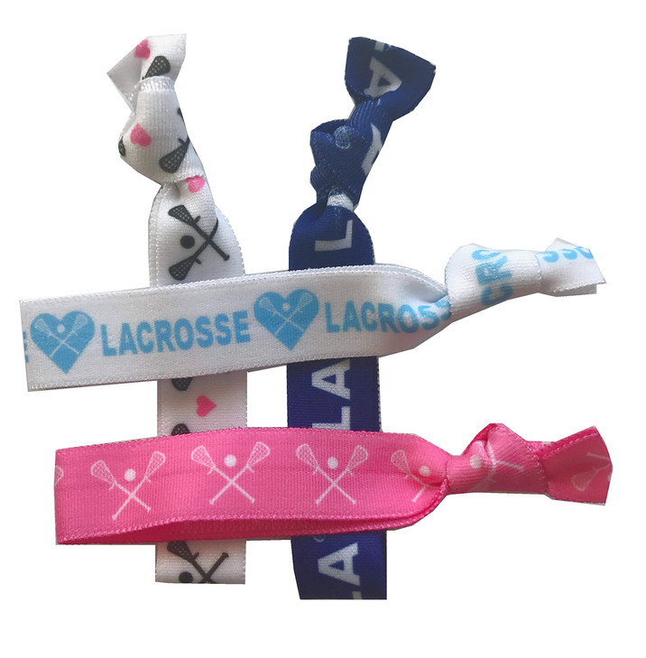 8 Piece NoCrease Hair Elastic Set Lacrosse Accessories for Players Women Girls Coaches and Teams