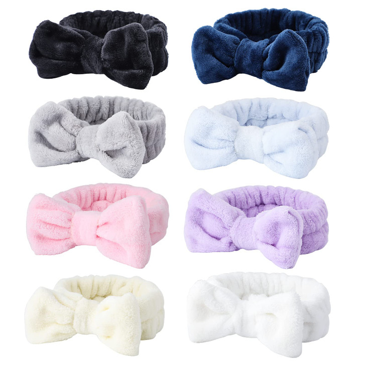 WSYUB Spa Headband 8Pcs Makeup headbandHeadband for Washing Face Shower Skin Care Fluffy Stocking Stuffer for Woman Girl