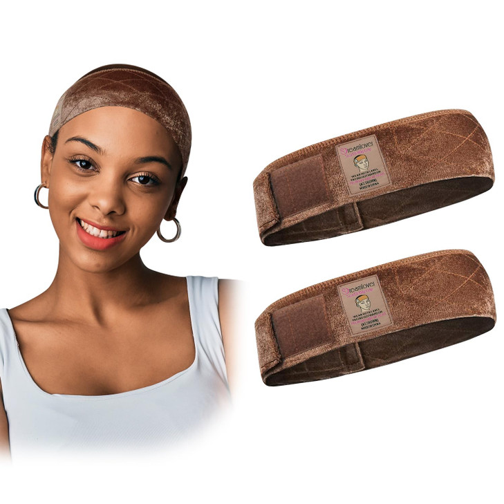 Dreamlover Wig Grip Band Velvet Wig Grip Brown 2 Pieces