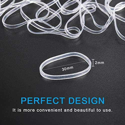 AHIER 2000PCS Clear Elastic Hair Bands 2mm in Width and 30mm in Length Hair Ties Disposable Hair Holders Ideal for Long