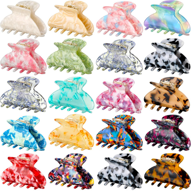 Janinka 18 Pcs Tortoise Shell French Barrettes 26 Inch Banana Celluloid Hair Clips Leopard Print Hair Accessories for Wo