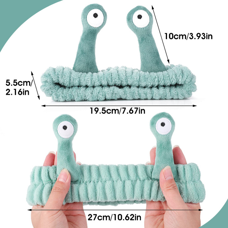 Molain Face Wash Headband Palm and Snail Spa Hair Bands Makeup Headbands Women Cartoon Cute Coral Fleece Elastic Headban