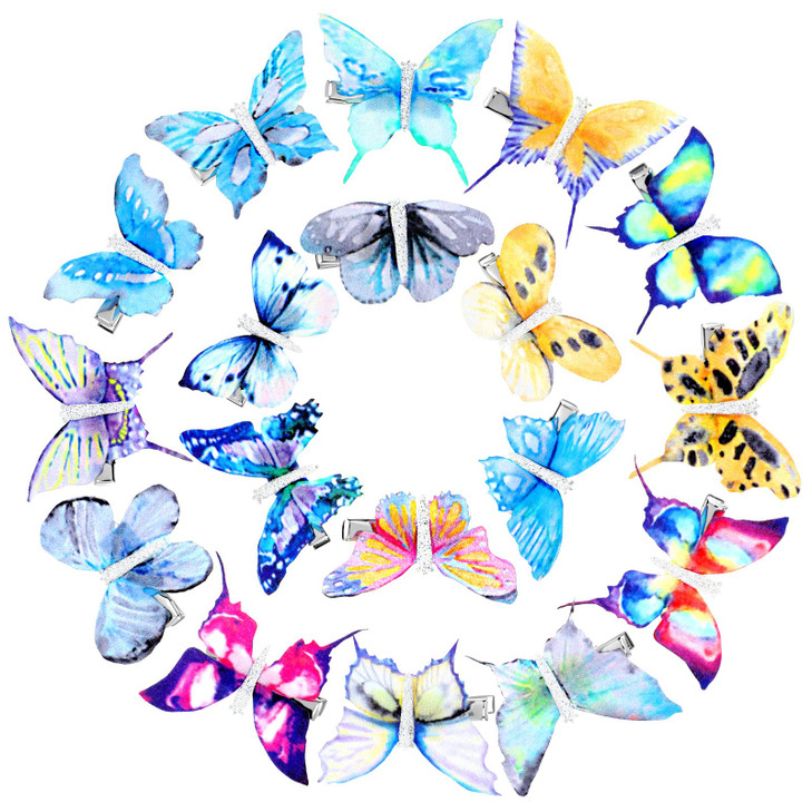 Boao 18 Pieces Glitter Butterfly Hair Clips for Girls Teens Women Hair Accessories Vivid Style
