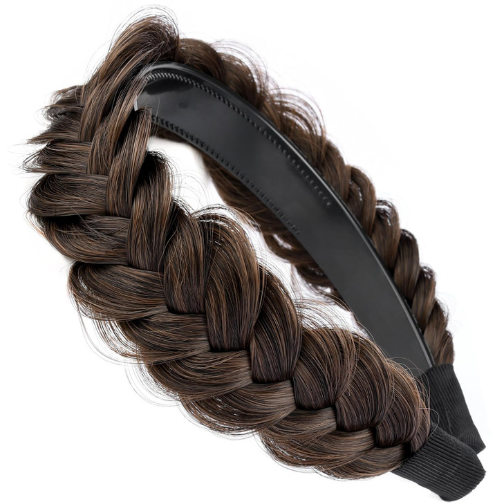 DIGUAN Headband Synthetic Hair Plaited Headband Braid With Teeth Hair Band Accessories for Women Girl Width 15 Inch WDar