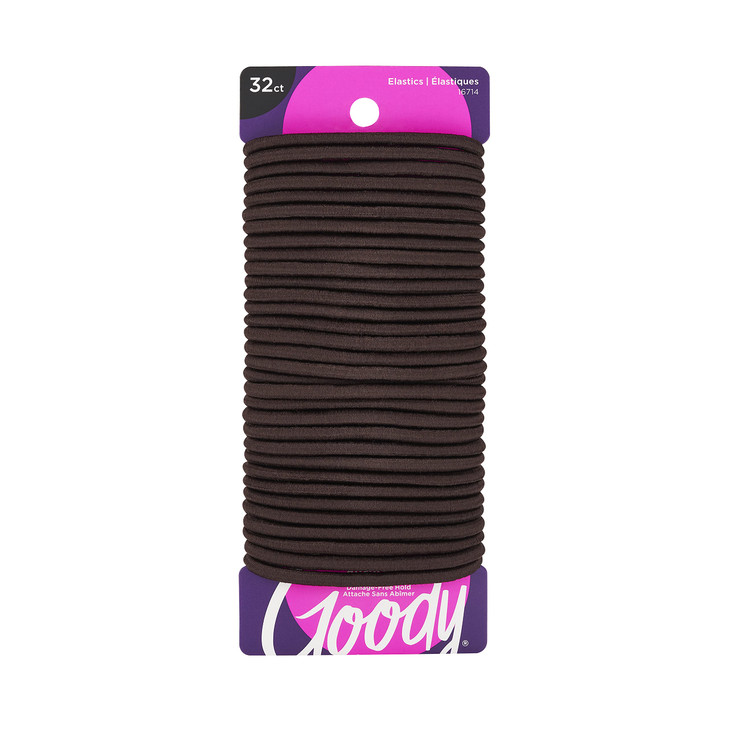 GOODY Ouchless Womens Hair Braided Elastics 4mm for Medium Hair Brown 32 Count Pack of 1