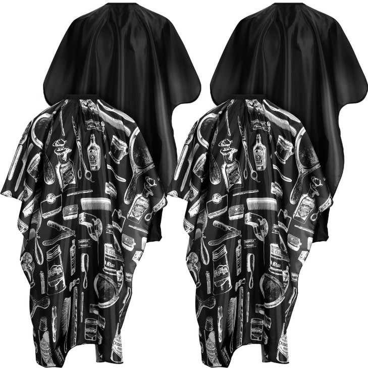 SATINIOR 4 Pcs Cape for Hair Cutting Waterproof Stylist Cape for Salon Coloring Hair Strings Adjustable Snap Closure