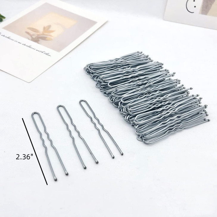 TAPBULL U Shaped Hair Pins 60pcs Silver Wedding Bridal Hair Pins