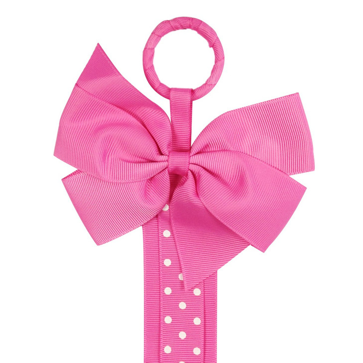 Wrapables Hair Clip and Hair Bow Holder Hot Pink Polka Dots