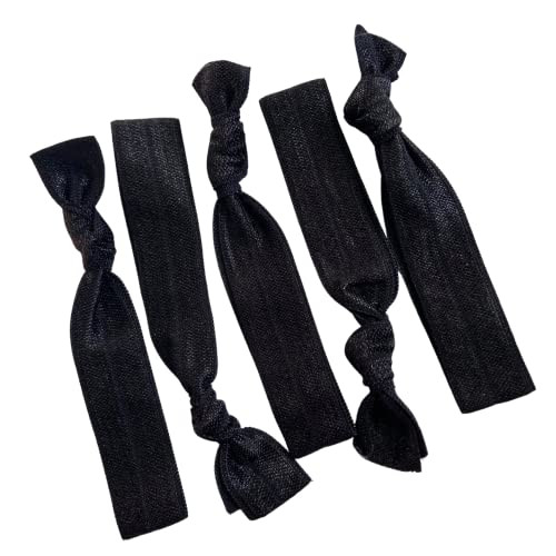 Kenz Laurenz Hair Ties Black Ponytail Holders 20 Pack No Crease Ouchless Elastic Styling Accessories Solid Pony Tail Hol