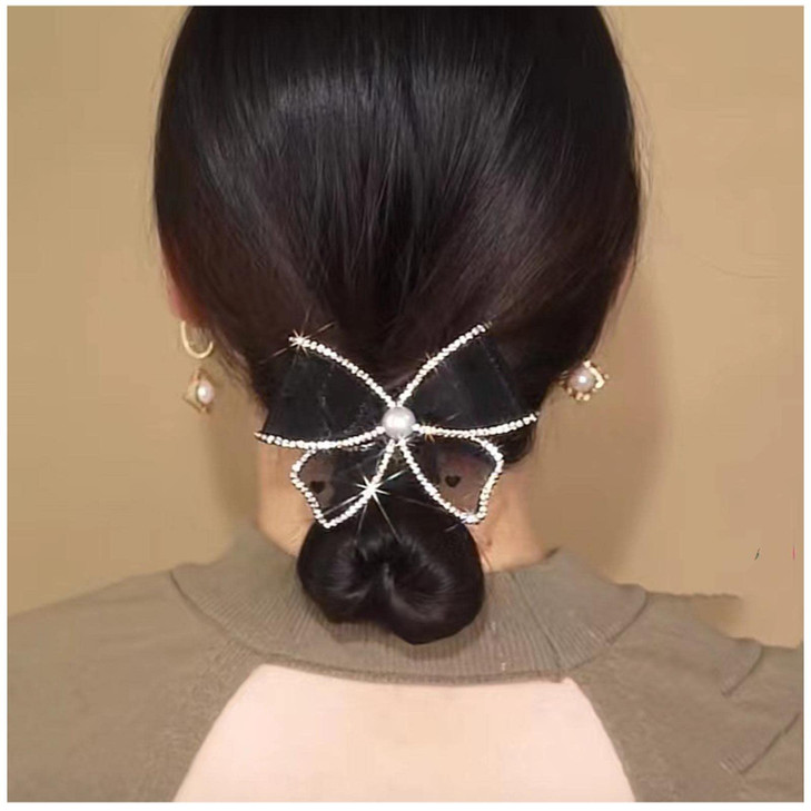 Yheakne Boho Black Lace Bow Hair Clip 1 Count Pack of 1 Black Solid Bow Female 13 1 Piece Hair Clip Women Female Teen Gi