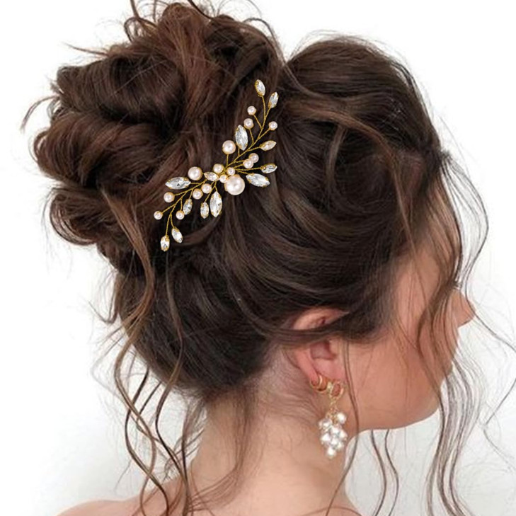 JAKAWIN Wedding Hair Accessories Bridal Hair Pin Pearl Hair Clip Bride Hair Piece for Women HP179 2 Gold