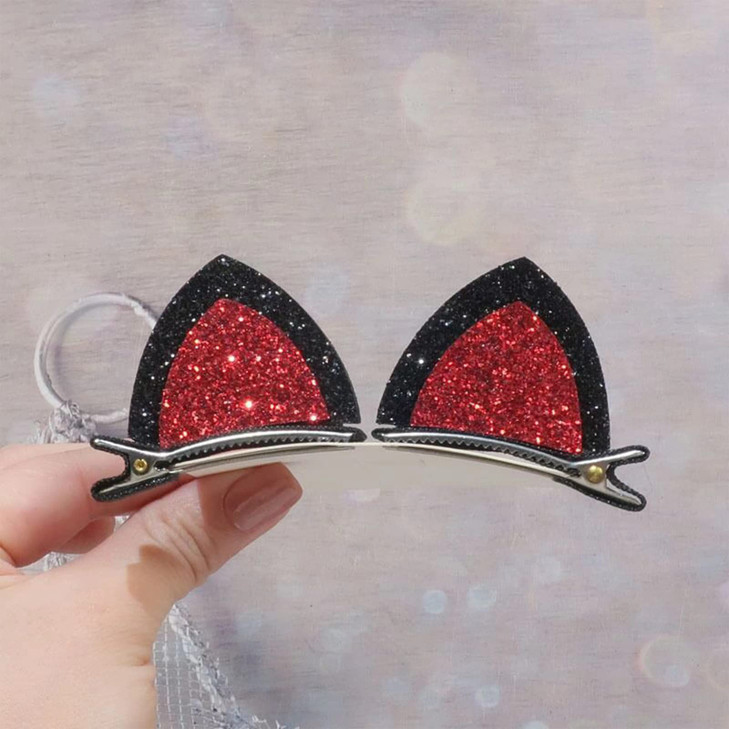 Cat Ears Hair Clips Halloween Costume Cosplay PartyDecoration SuppliesGlitter Animal Hair Accessories for Girls Women Ki