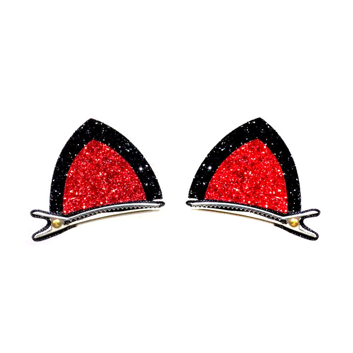 Cat Ears Hair Clips Halloween Costume Cosplay PartyDecoration SuppliesGlitter Animal Hair Accessories for Girls Women Ki