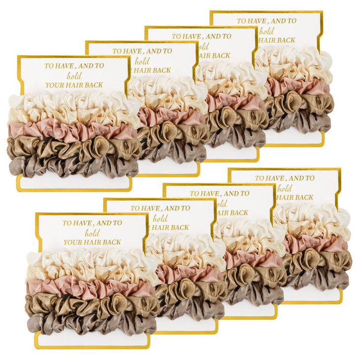 8 Pack Satin Scrunchies Soft Hair Ties and Bachelorette Party Favors Hair Accessories for Womens Bridesmaid Proposal Ivo