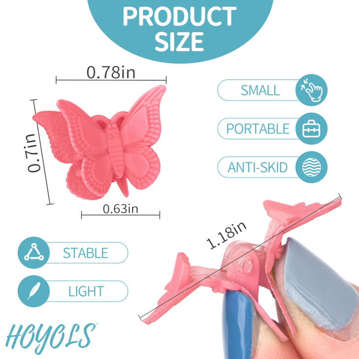 HOYOLS Hot Pink Red Butterfly Hair Clips 90s Kawaii Accessories for Women Girls and Kids Small Cute Hair Clips for Rave