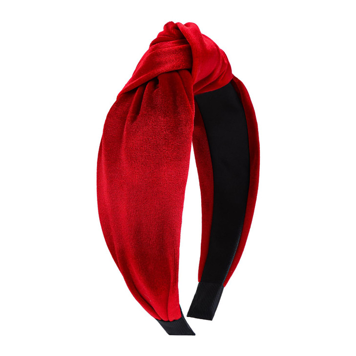 ONENINEDREAM Red Velvet Knotted Hairband for Women 4th of July Accessories Elastic Wide Top Knot Headband Girls Patrioti