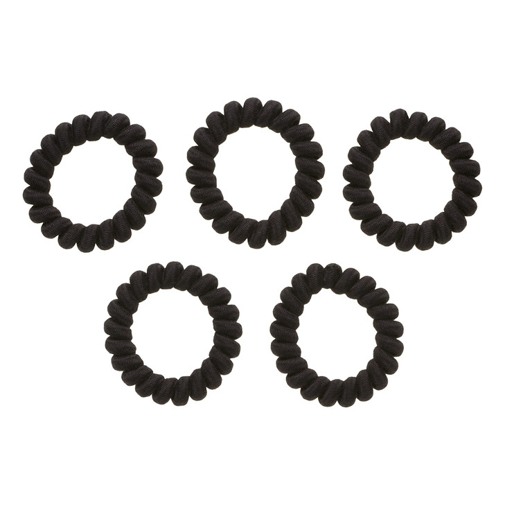 Goody Planet Elastic Hair Coils 5 Count Solid Pack Hair Accessories for Medium to Thick Hair Women and Girls