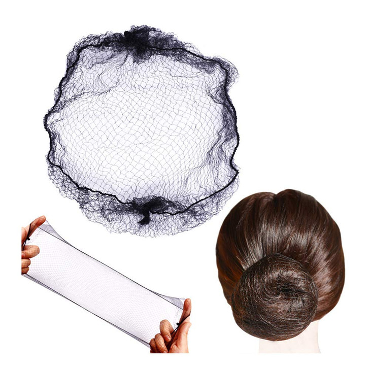 YANTAISIYU 100 Pcs Hair Net 20 Inch Invisible Elastic Mesh Wig nets for Hair Bun Food Service Bulk PackingBlack