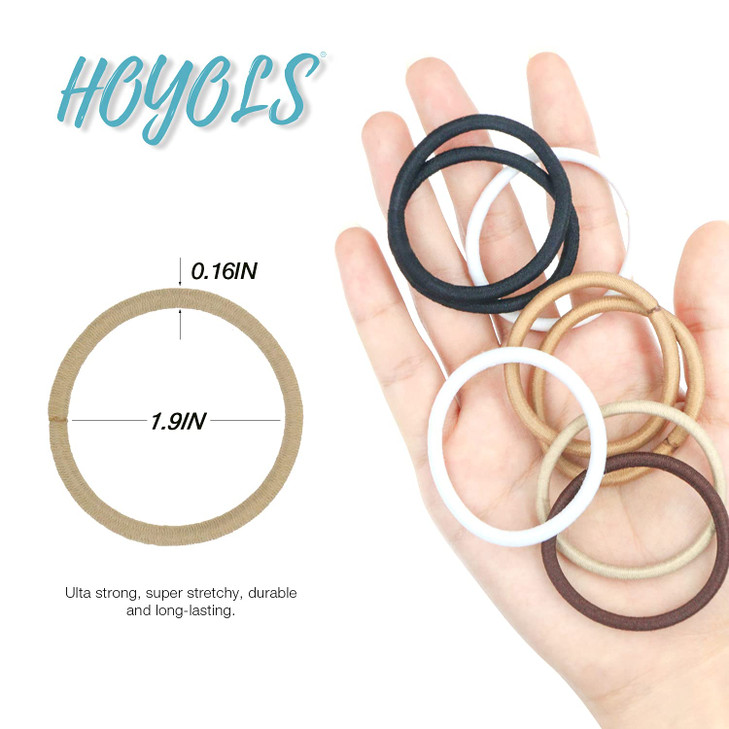 HOYOLS Light Blonde Ponytail Holders No Metal Elastic Hair Ties Braided Bands Scrunchies for Girl Women Medium Hair 50 C