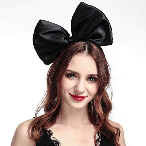 MXXGMYJ Headband 1pcs Black Huge Bow Headband Hair Accessories BowsHeadwearHairband for Religious Halloween Party Cospla