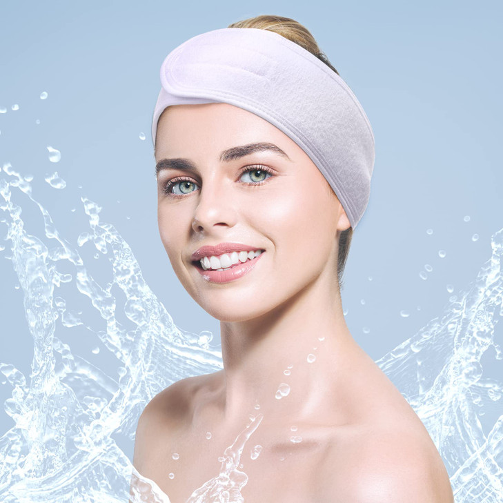Hoteam 30 Pack Spa Headband Facial Esthetician Hair Wrap for Women Adjustable Makeup Sports Shower Stretch Towel with Ta