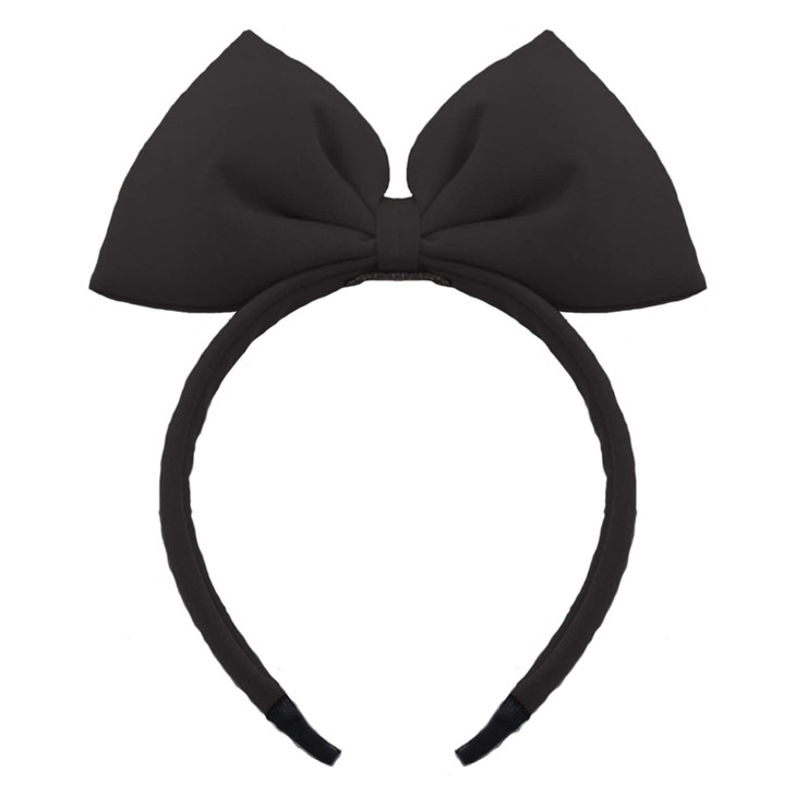 WLBON Bowknot Bow Headband Black Tone Handmade Big Bow Hairband Hair Accessories for Women Halloween Party Decoration Co