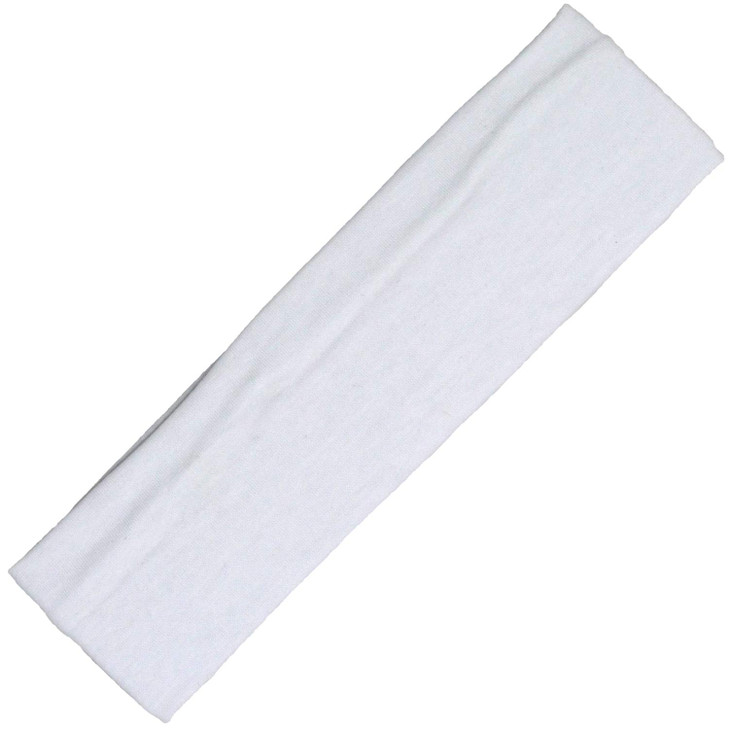 Kenz Laurenz Soft and Stretchy Elastic Cotton Headbands Pack of 12 White