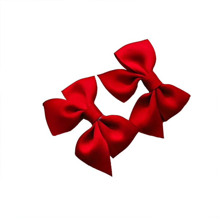 Bow Hair Clips for Girls Red Hair Bow Barrettes for Little Girl Cute Hair Accessories 2pcs Bowknot Hair Clip