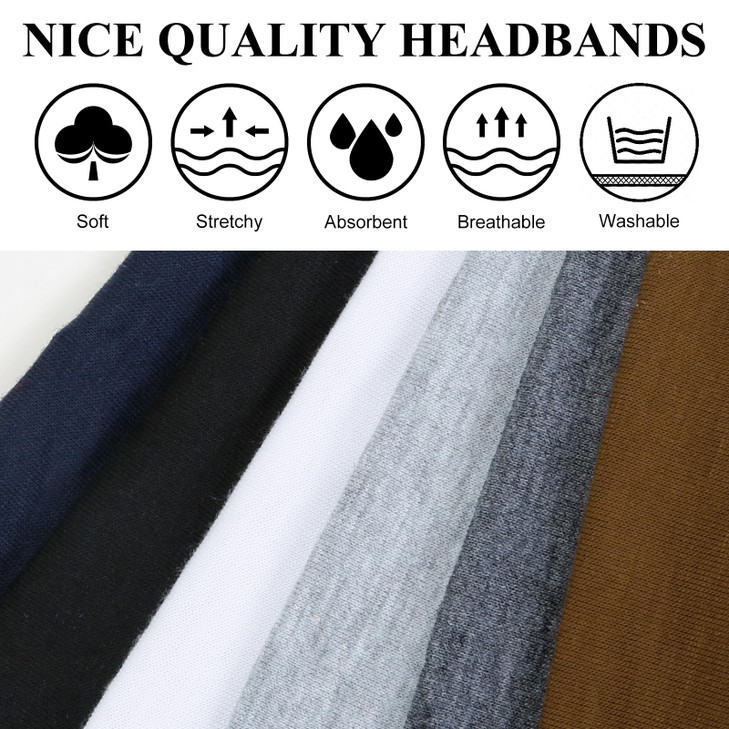 Huachi Headbands for Women 6 Packs Cute Bow Head Bands for Womens Hair Elastic Wide Knotted Hairbands Headwrap Turban Ha