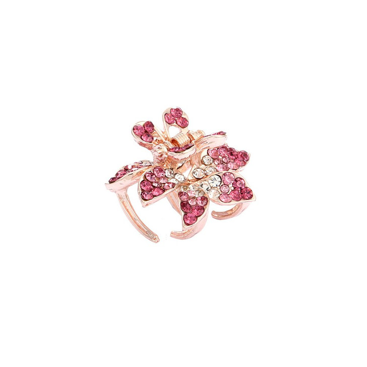Ruihfas 4Pcs Fashion Crystal Leaf Style Mini Bangs Clips Small Rhinestone Hair Claws Hairpins for Women Girls 110059 inc