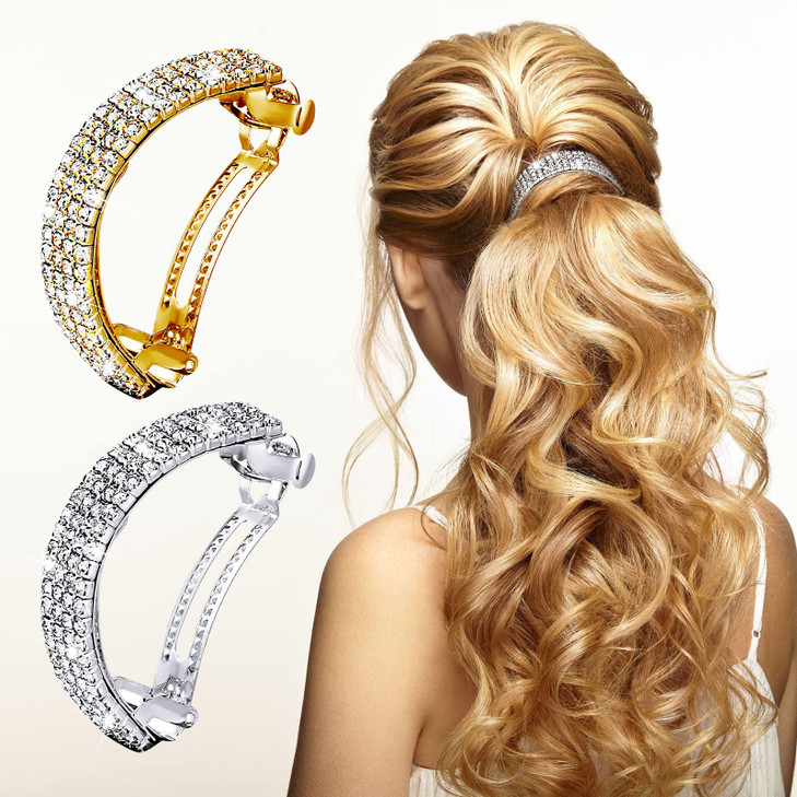 Yingzhao 10 Pcs Glitter Elastic Scrunchies Rhinestone Hair Ties Ponytail Holders Bling Rhinestones Bands Silver Gold Rhi