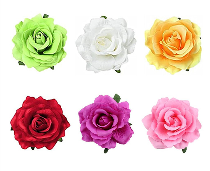 ALIMITOPIA Flower Hair Clip Fabric Artificial Rose Flower Hairpin Barrette Brooch Headdress Bobby Pins Headwear Hair Acc