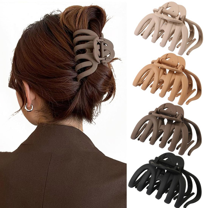 4 Pcs Octopus Claw Clips Octopus Hair Claw Clips for Women 38 Large Hair Claw Clip for Women Strong Grip Nonslip Jaw Cli