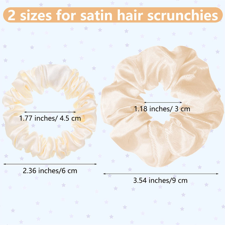 WILLBOND 24 Pieces Satin Hair Scrunchies Silky Elastic Bands Skinny Solid Hair Ties Ropes Ponytail Holder for Women Head