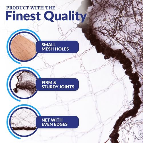 ZefeqCo 100Pcs Brown Hair Net 24 Invisible Hair Nets for Women and Men Perfect for Hair Bun Sleeping Kitchen Food Servic