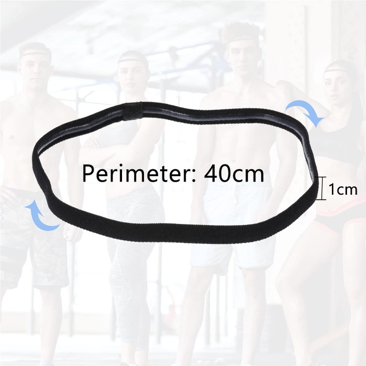 Sumind 4 Pieces Thick NonSlip Elastic Sport Men Thin Headbands Football Hair Headbands for WomenBlack