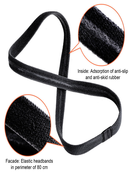 Sumind 4 Pieces Thick NonSlip Elastic Sport Men Thin Headbands Football Hair Headbands for WomenBlack White