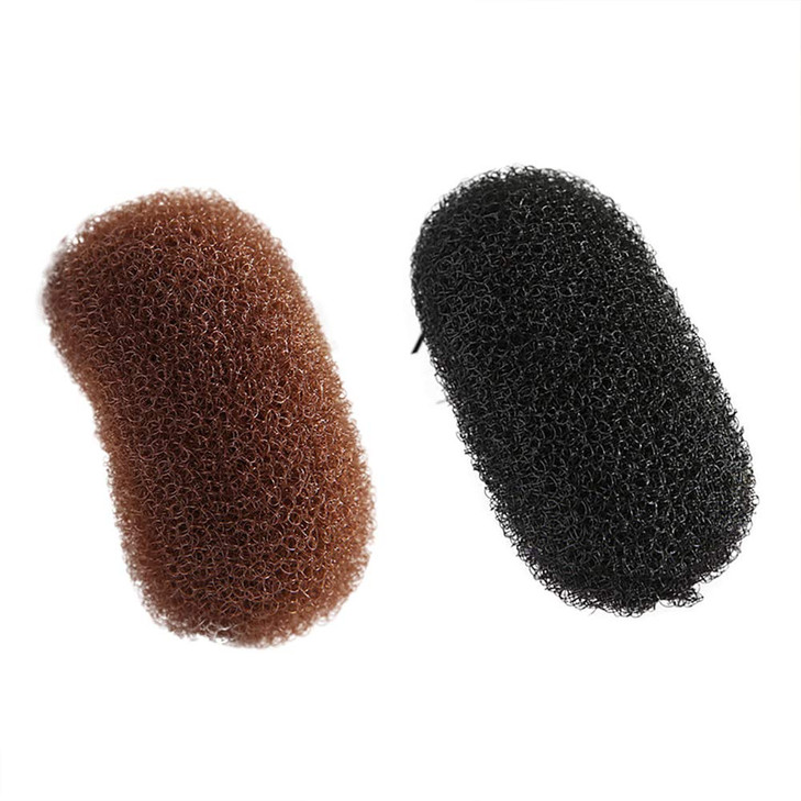 2 Pcs Volume Hair Base Inserts Bump It Up Hair Pads Black and Coffee