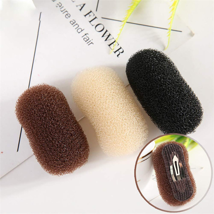 2 Pcs Volume Hair Base Inserts Bump It Up Hair Pads Black and Coffee