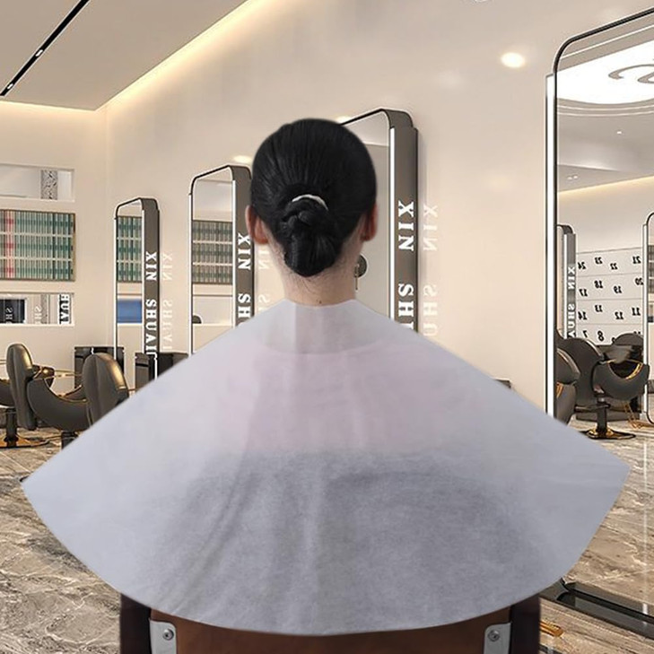 OLizee 50pcs Disposable Hair Cape Nonwoven Hair Color Capes Waterproof Hair Dye Cape Soft Hair Styling Cape Hair Cutting