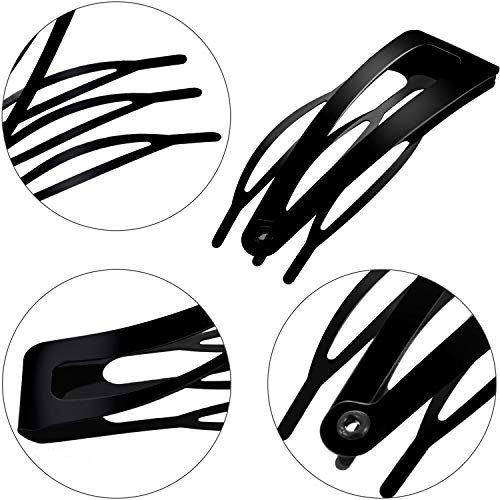32 Pieces Hair Clips Set 3 Prong Double Grip Metal Barrettes Hair Comb Accessories for Women Girls Hair Accessories Blac